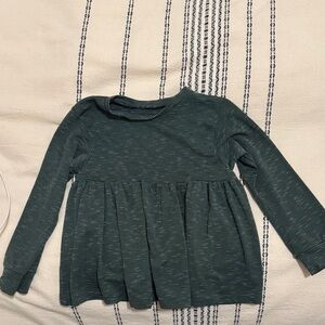 Charming Green Striped Kids Long Sleeve Top